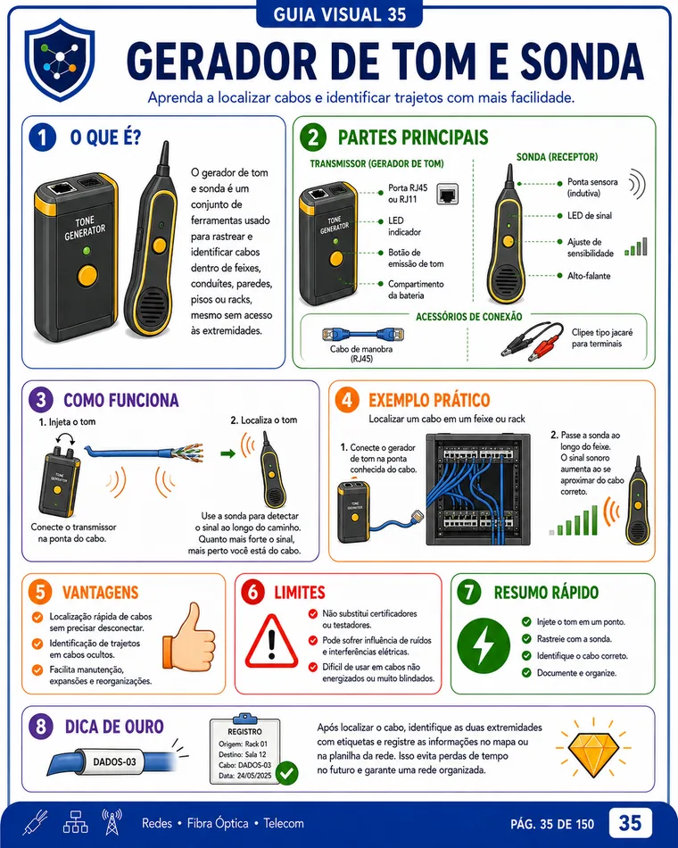 Guia visual 35 - Gerador de tom e sonda